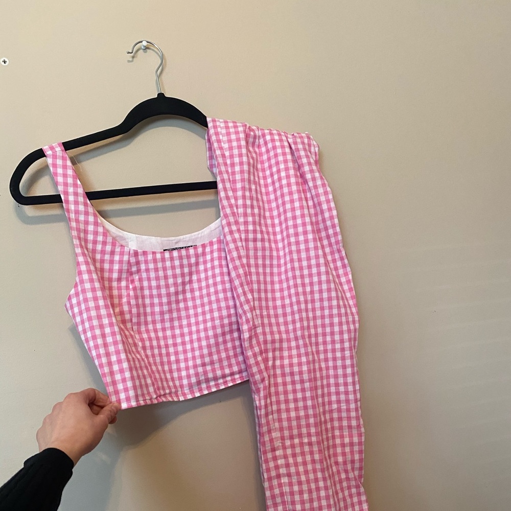 Dolls kill plaid two piece set